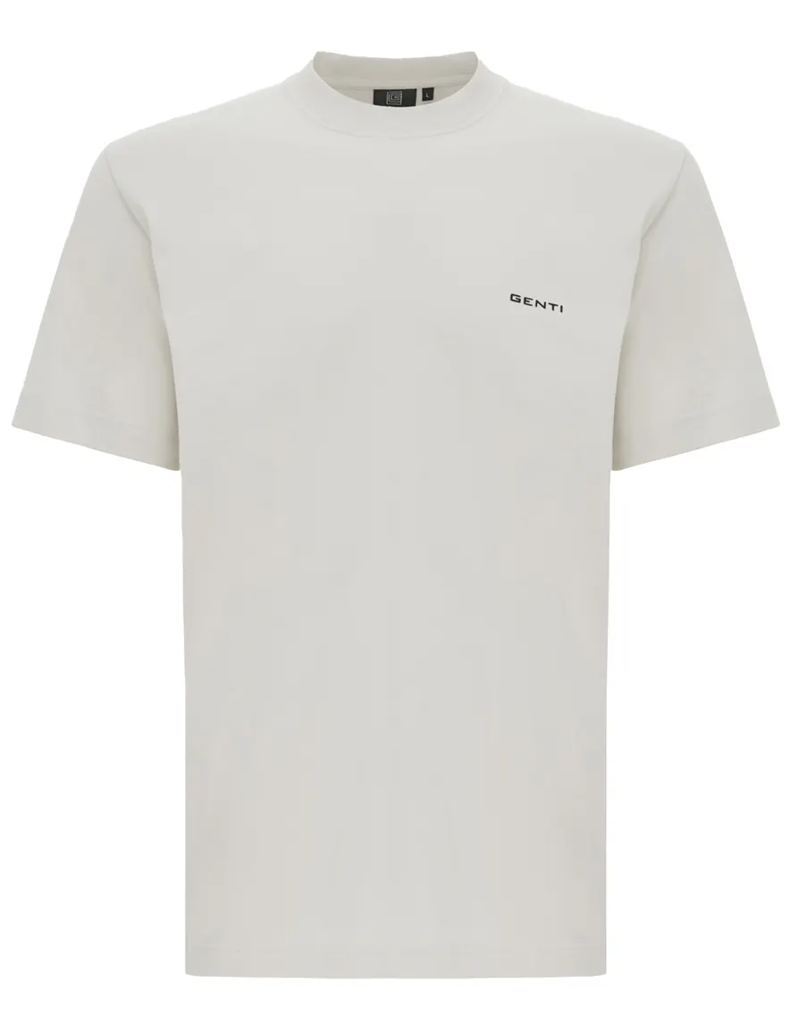 Genti T-shirt ecru zwarte backprint