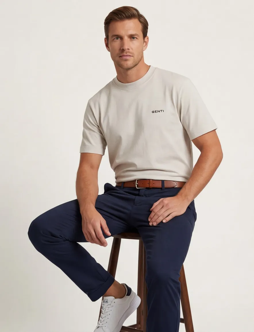 Genti T-shirt ecru zwarte backprint