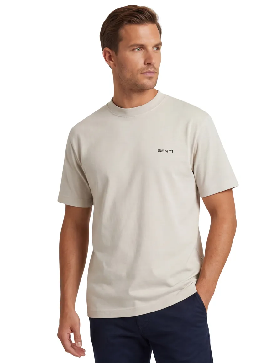 Genti T-shirt ecru zwarte backprint