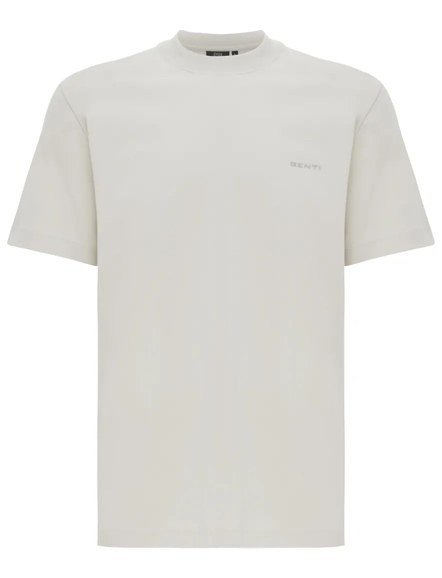 T-shirt met backprint Genti creme