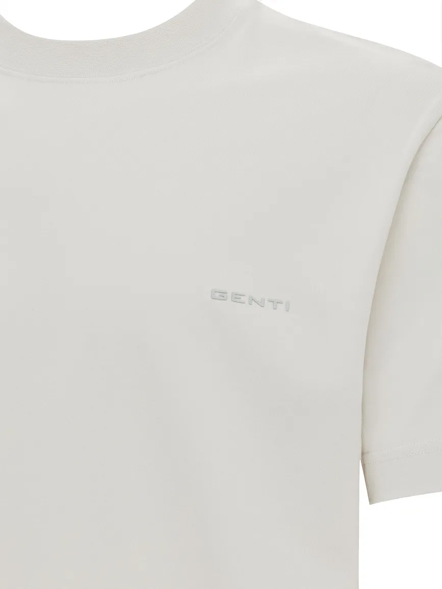 T-shirt met backprint Genti creme