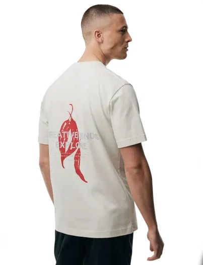 Genti T-shirt met backprint Genti creme