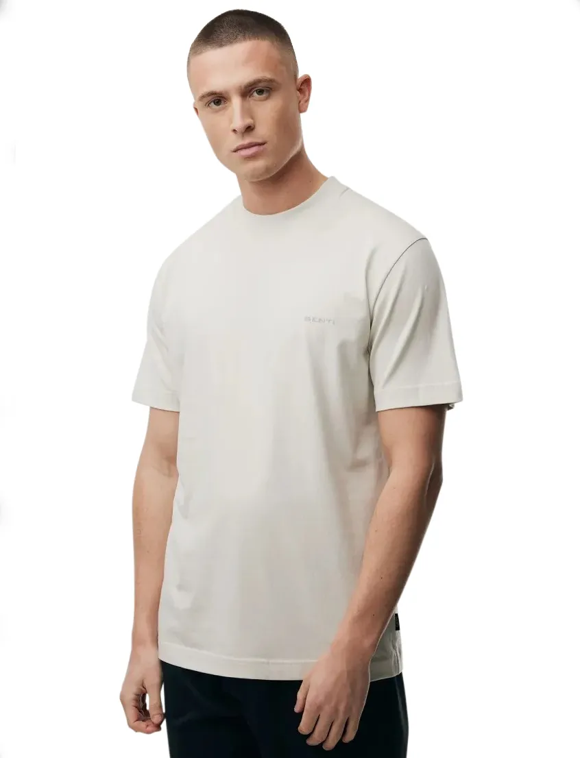 T-shirt met backprint Genti creme