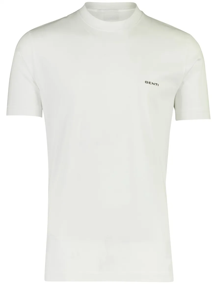 T-shirt wit Genti ronde hals backprint bloemen