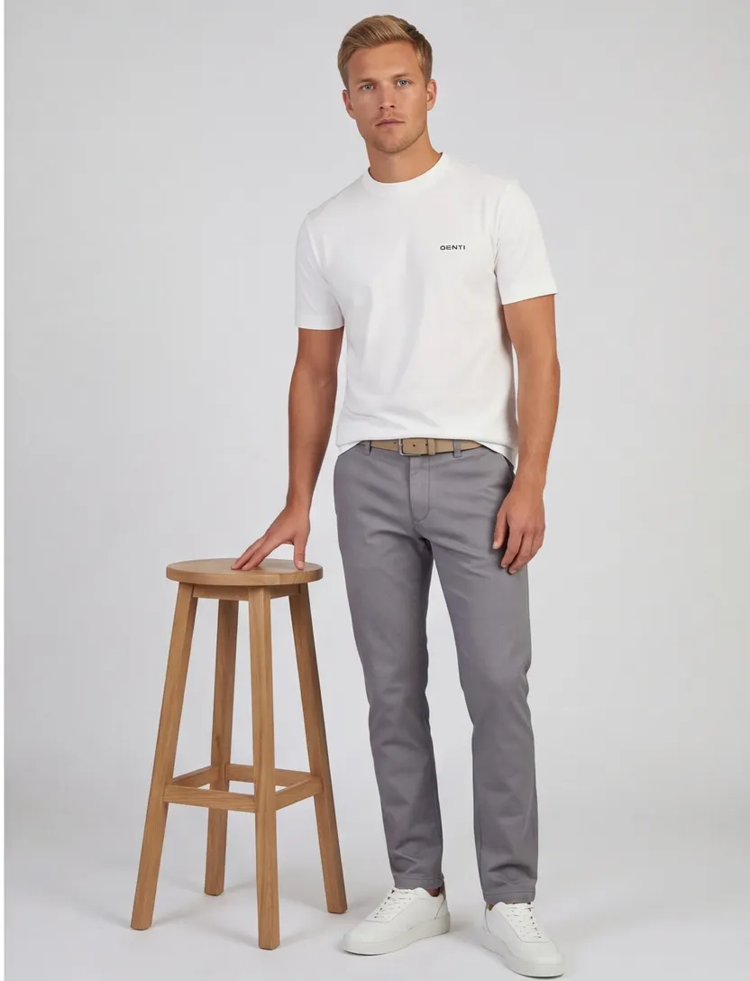 T-shirt Genti wit met backprint bloemen gekleurd
