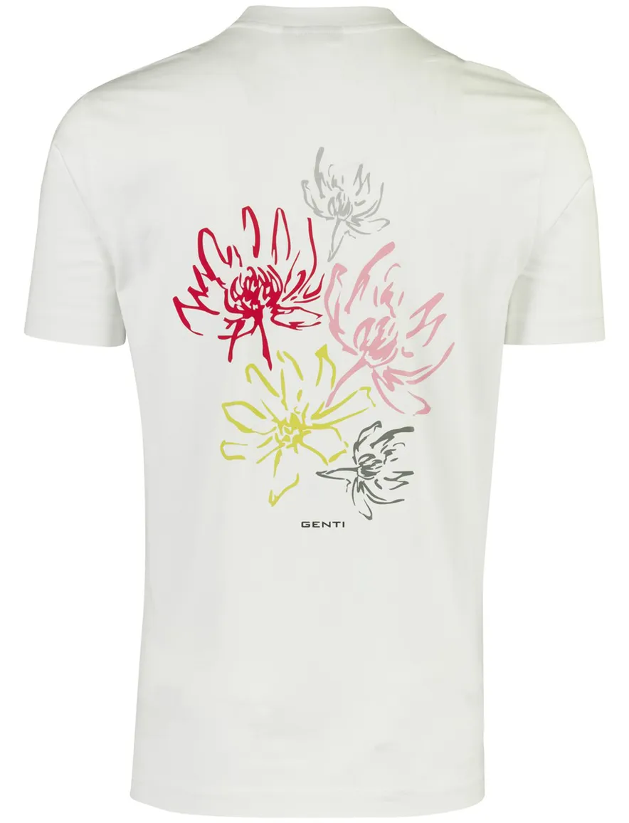 Genti T-shirts wit backprint bloemen