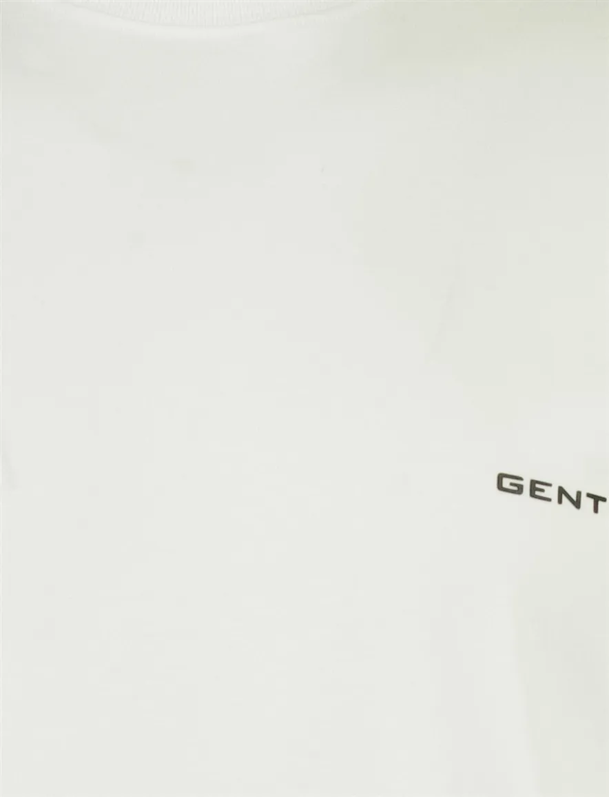 T-shirt wit Genti ronde hals backprint bloemen