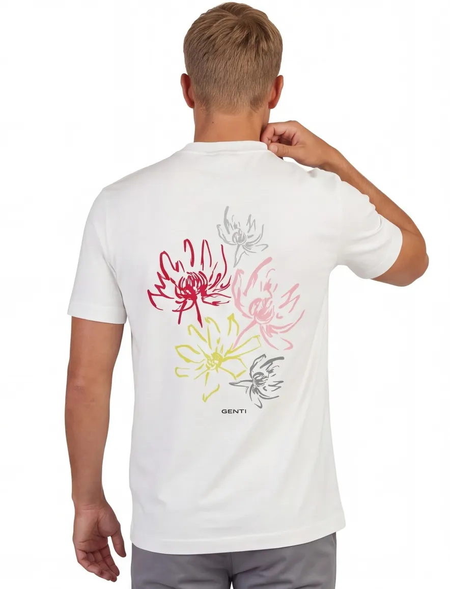 Genti T-shirts wit backprint bloemen