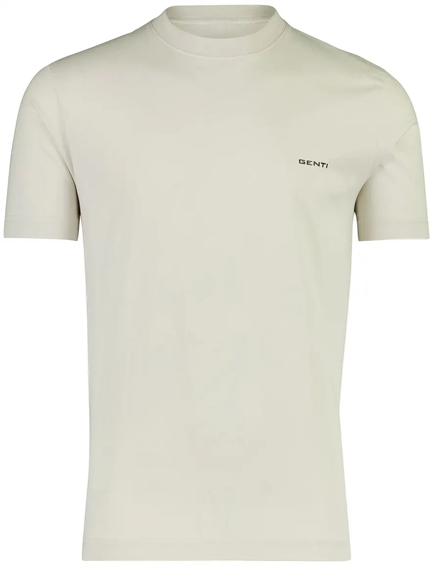 Genti T-shirts ecru backprint groen bloemen