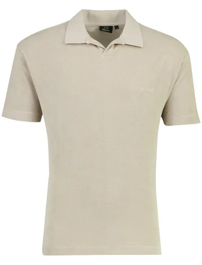 Genti Korte mouw v-hals Genti polo beige