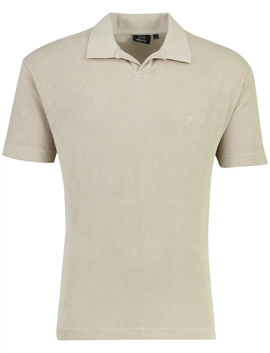 V-hals beige polo Genti regular fit