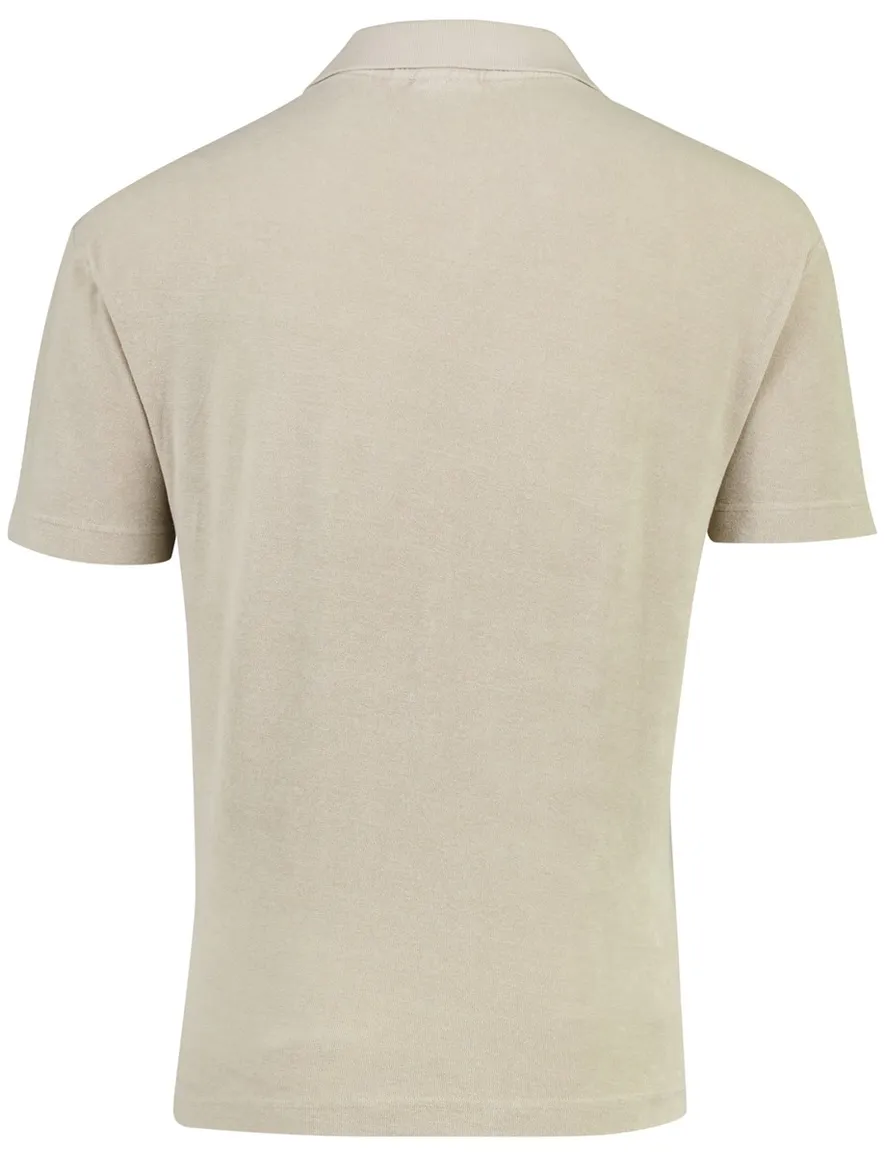 Genti polo v-hals logo beige