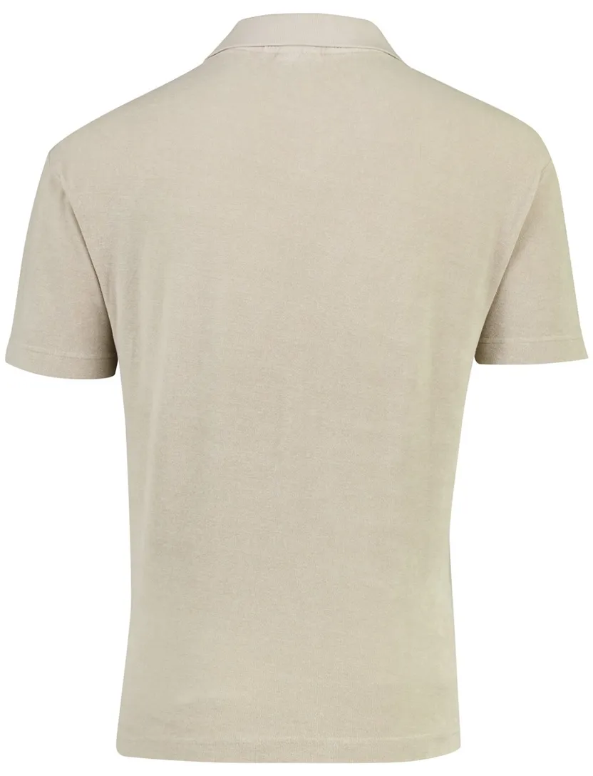 Korte mouw v-hals Genti polo beige