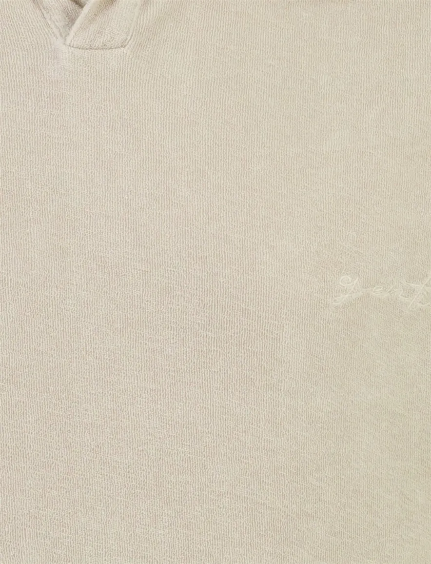 Genti polo v-hals logo beige