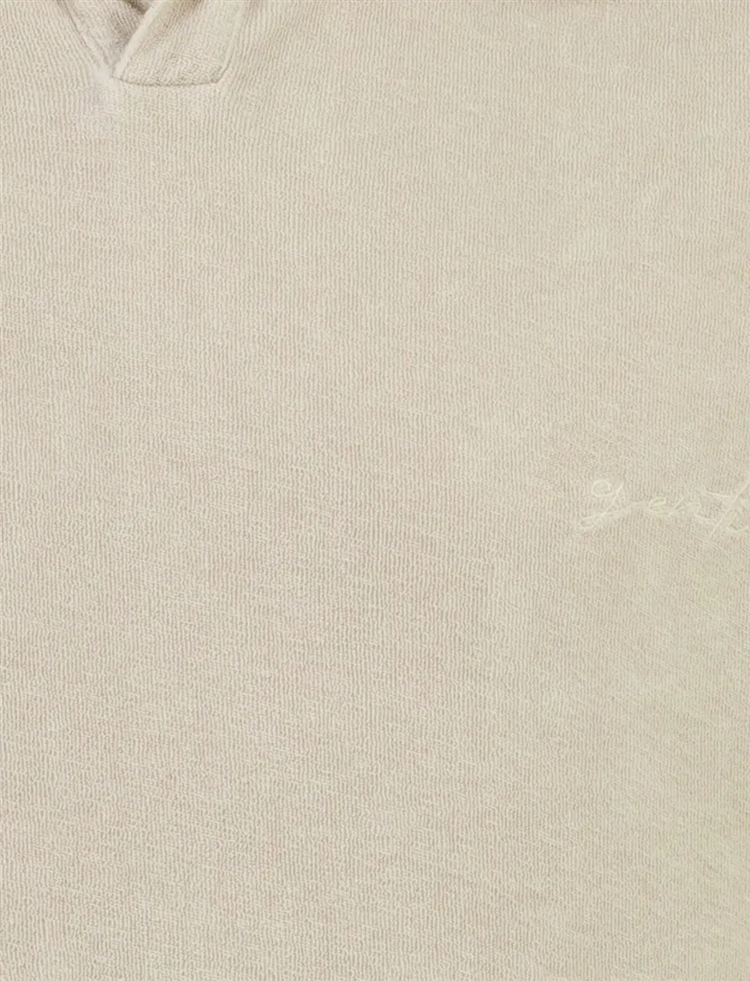 Korte mouw v-hals Genti polo beige