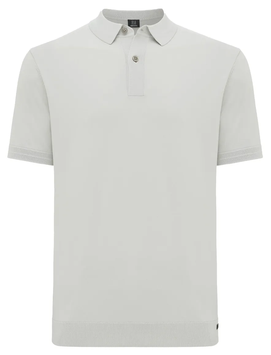 Beige poloshirt Genti 2 knoops normale fit
