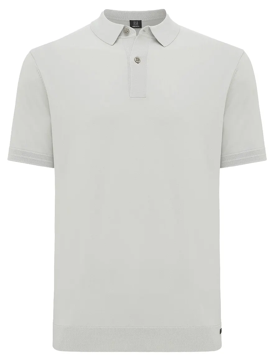 Beige poloshirt Genti 2 knoops normale fit