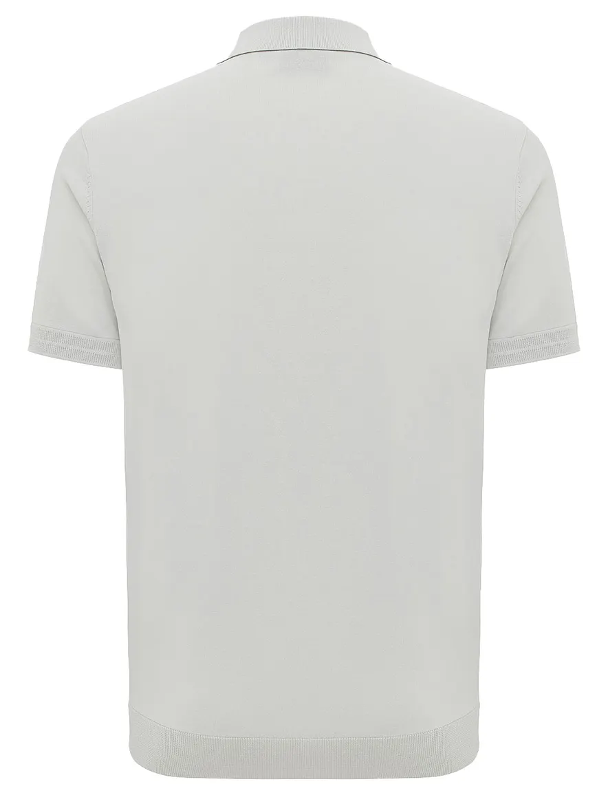 Beige poloshirt Genti 2 knoops normale fit
