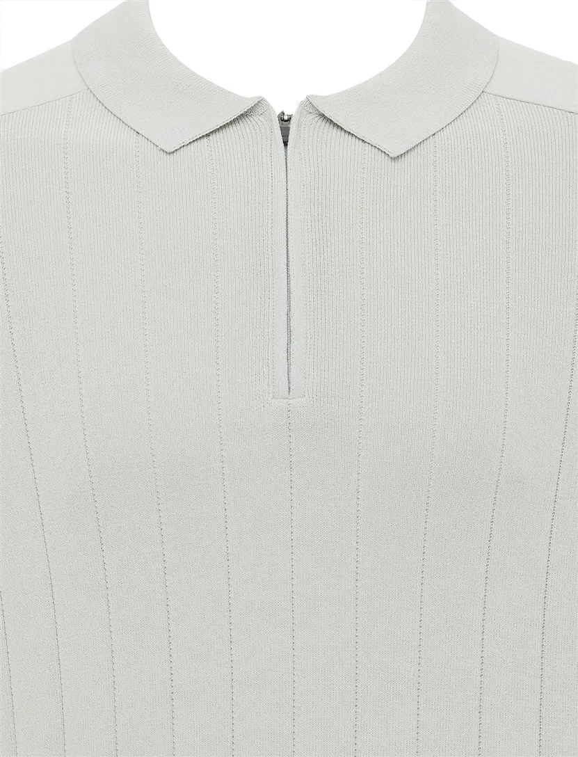 Poloshirt met rits Genti lichtblauw normale fit