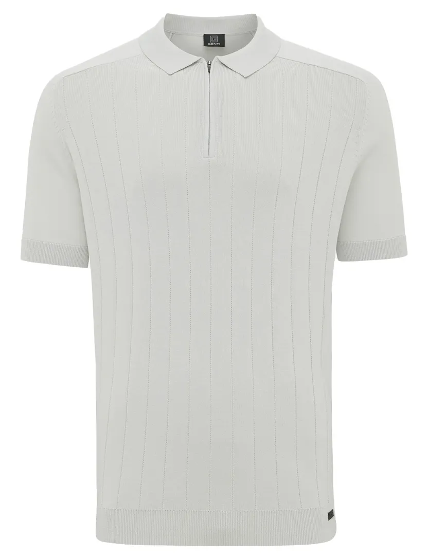 Poloshirt met rits Genti lichtblauw normale fit