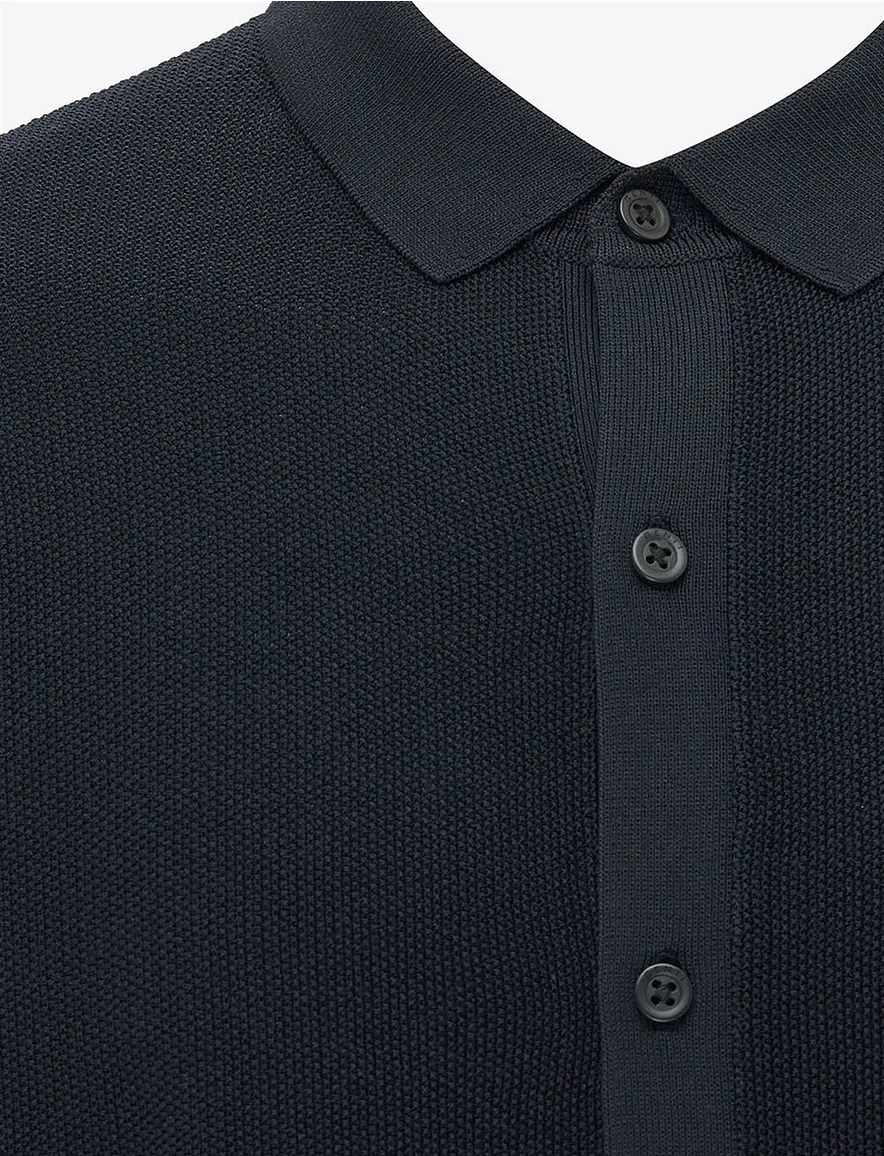 Genti overhemd korte mouw donkerblauw