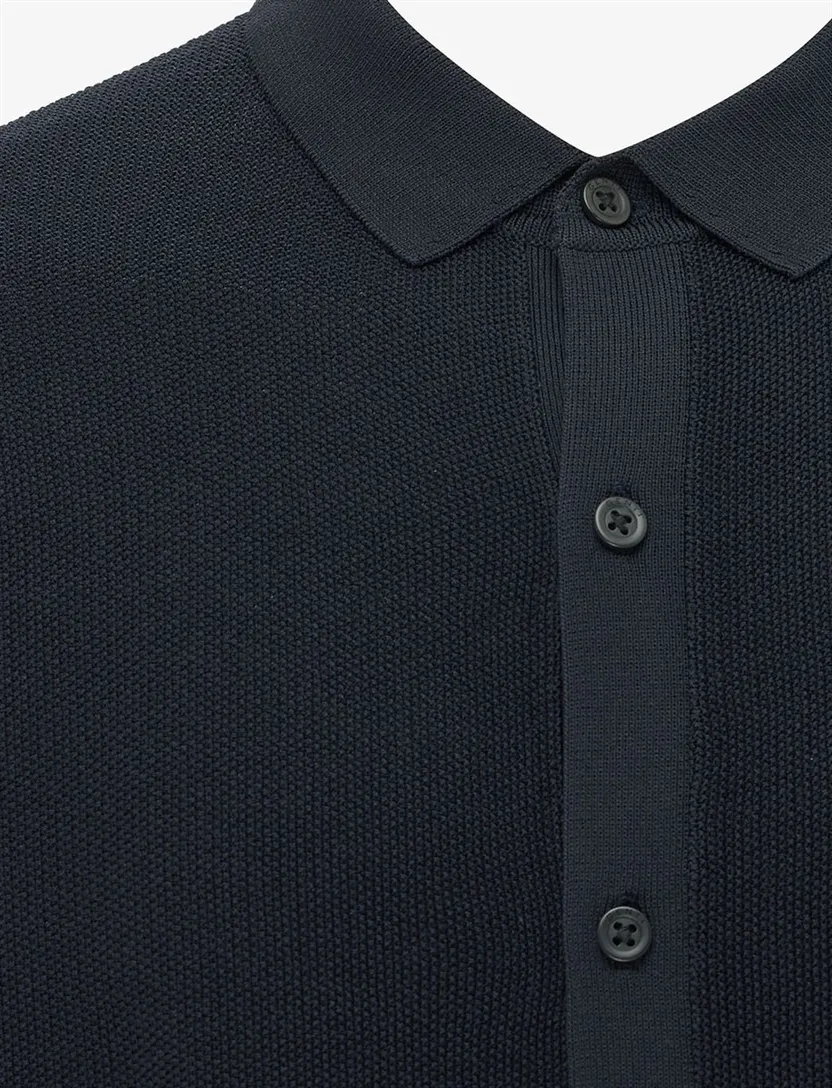 Overhemd Genti navy structuur normale fit