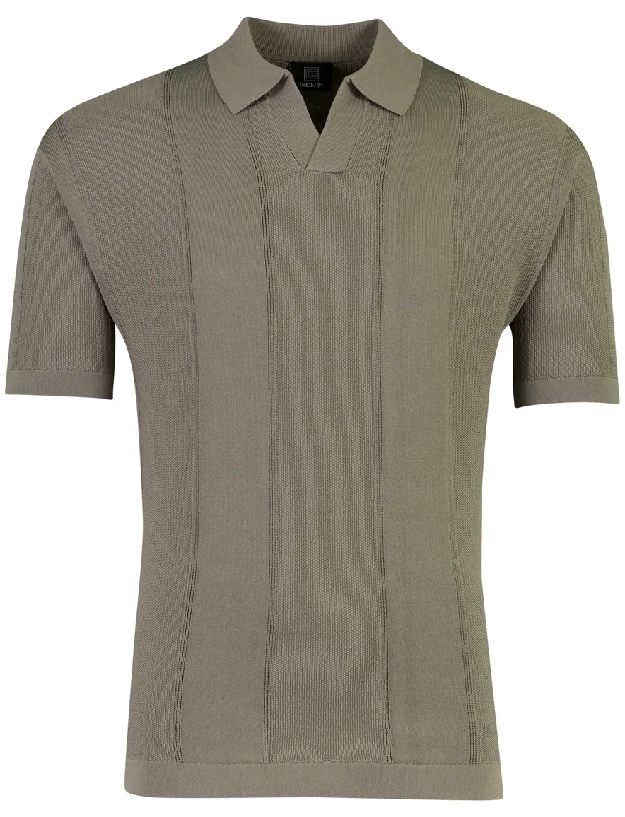 Genti polo bruin v hals viscose
