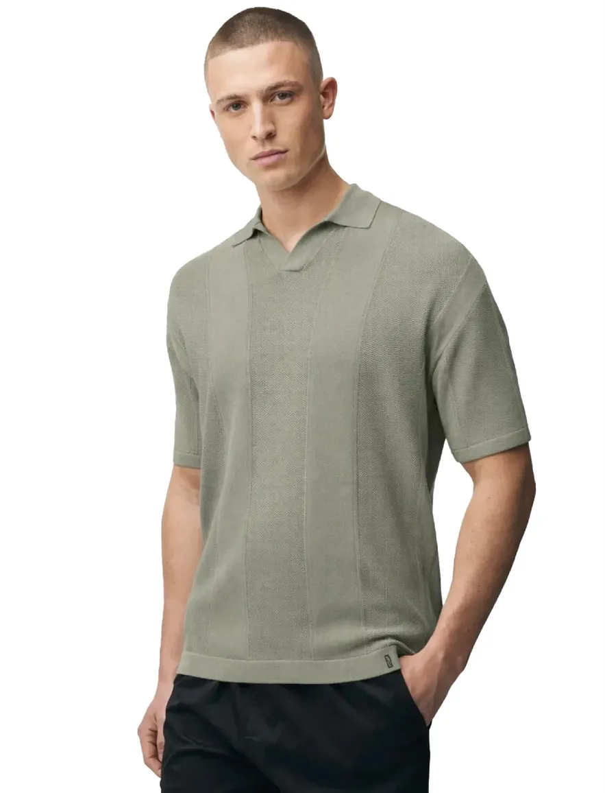 Genti polo bruin v hals viscose