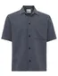 Genti Overhemd Korte mouw donkerblauw structuur