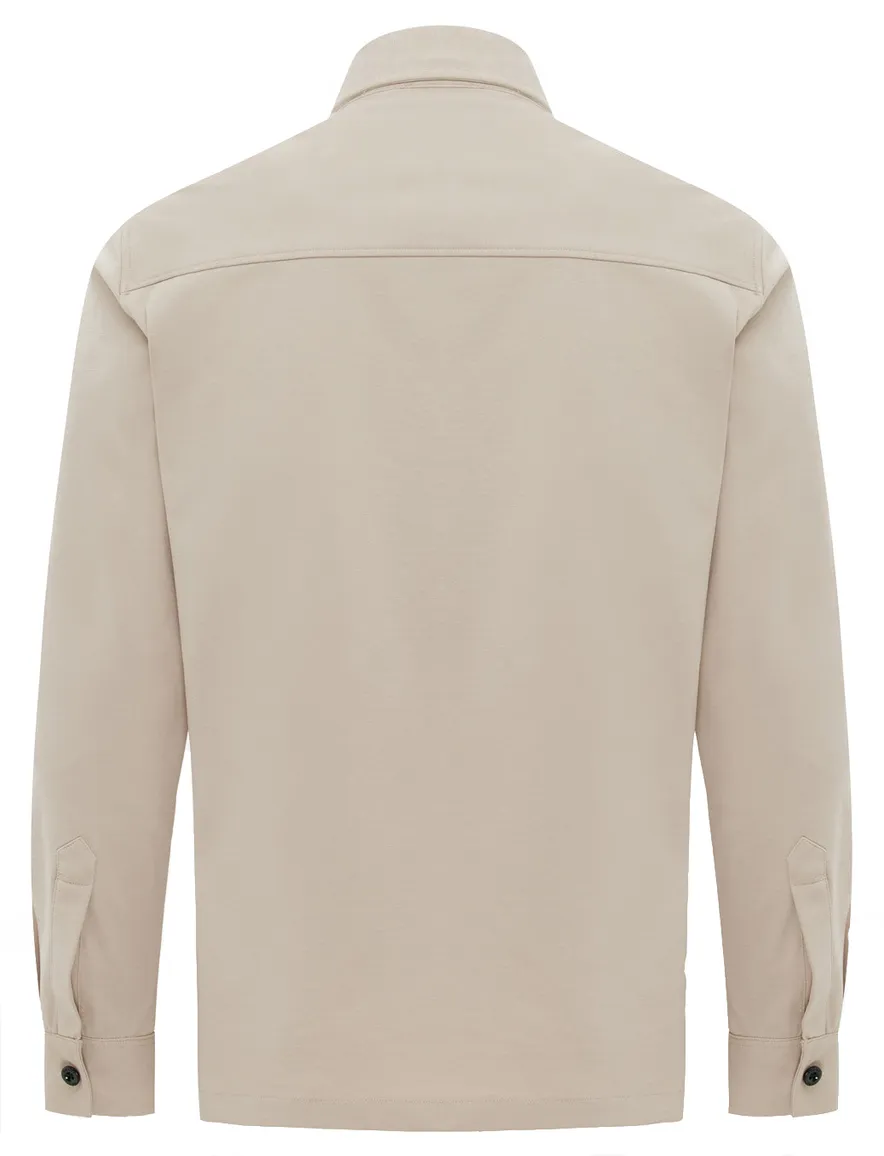 Genti Overshirt beige rits met borstzakken