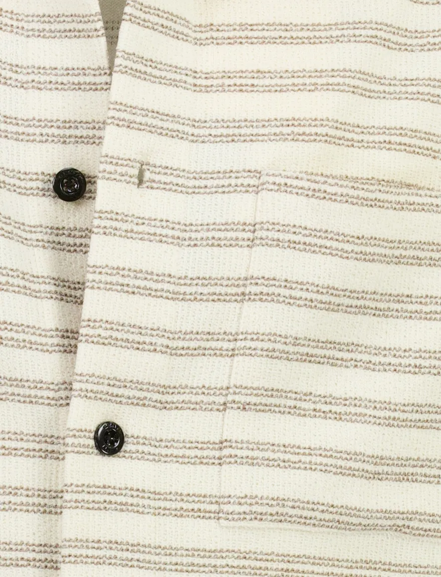Beige doorknoops polo gestreept Genti