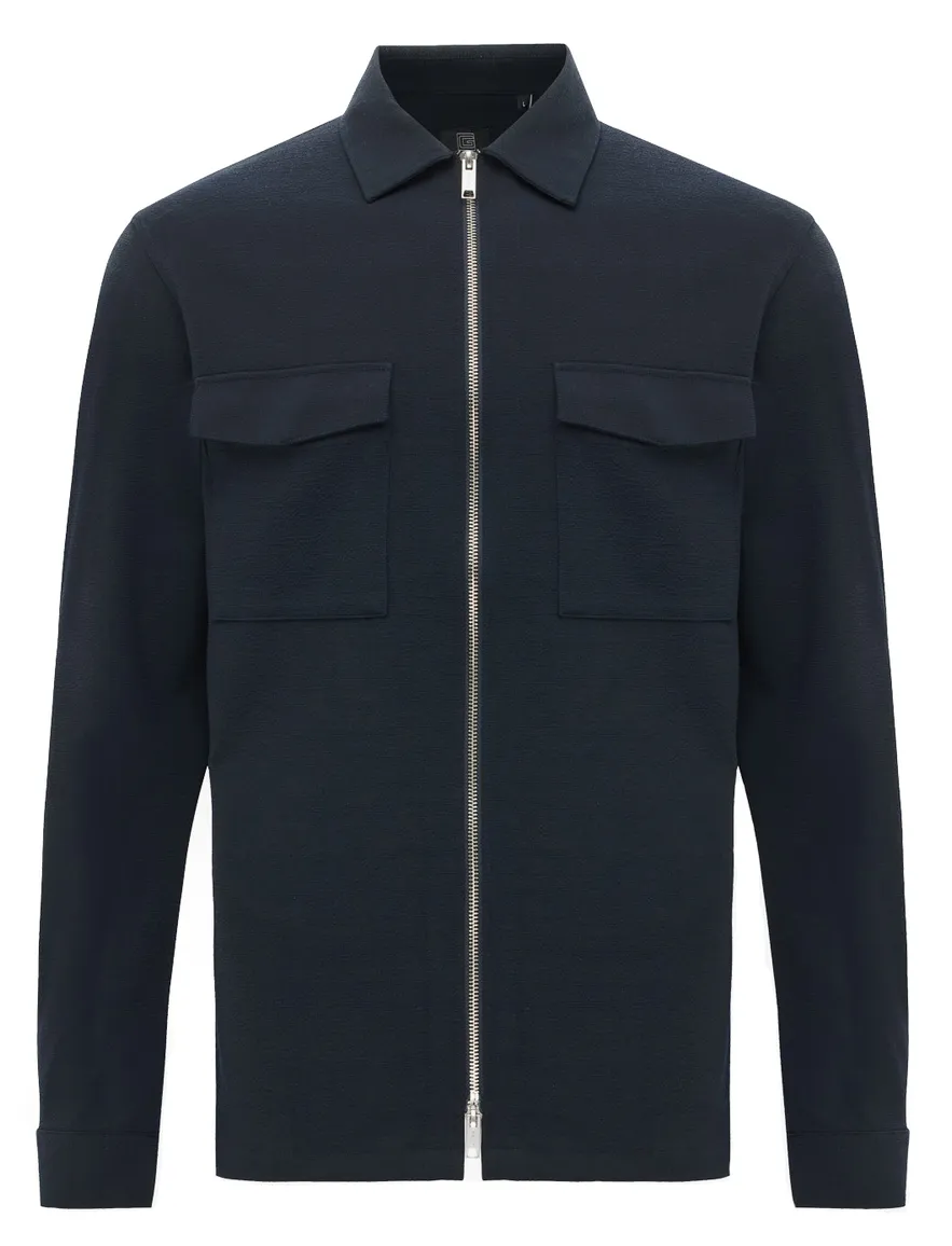 Genti navy overshirt met borstzakken