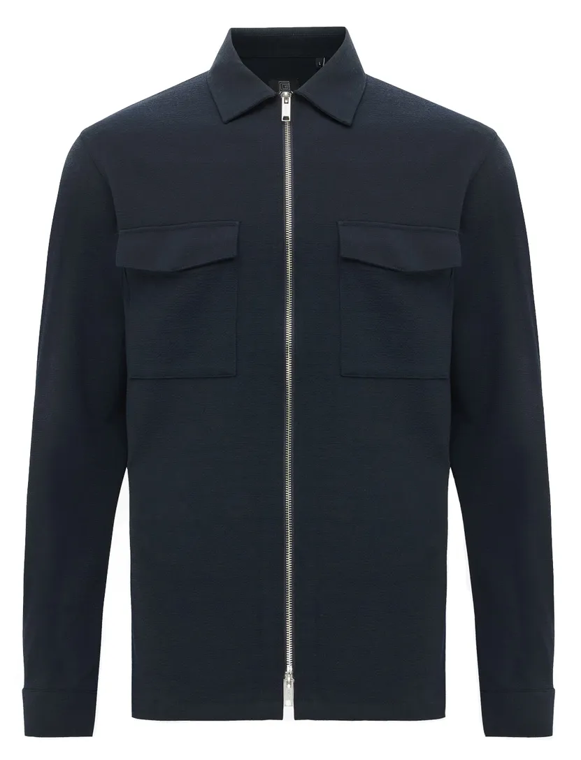 Overshirt Genti donkerblauw met borstzakken
