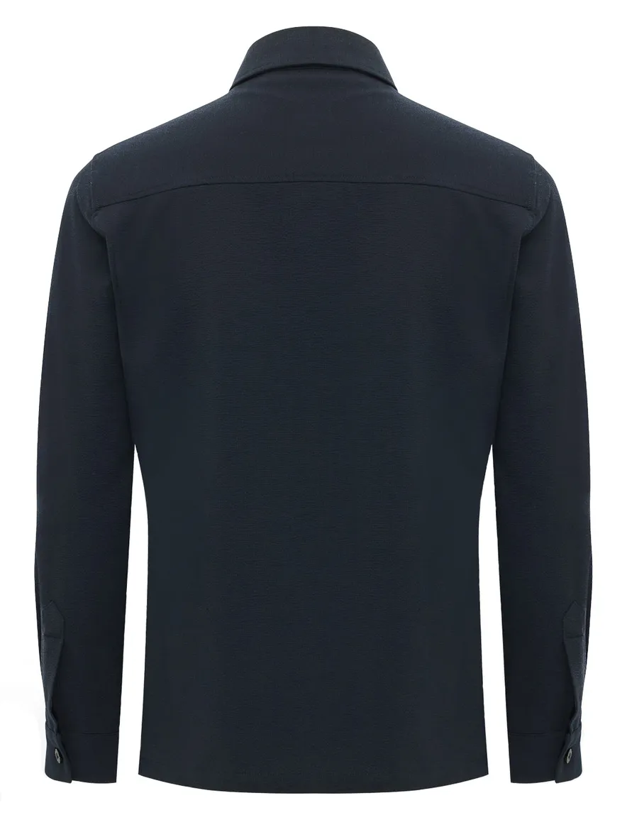 Genti navy overshirt met borstzakken