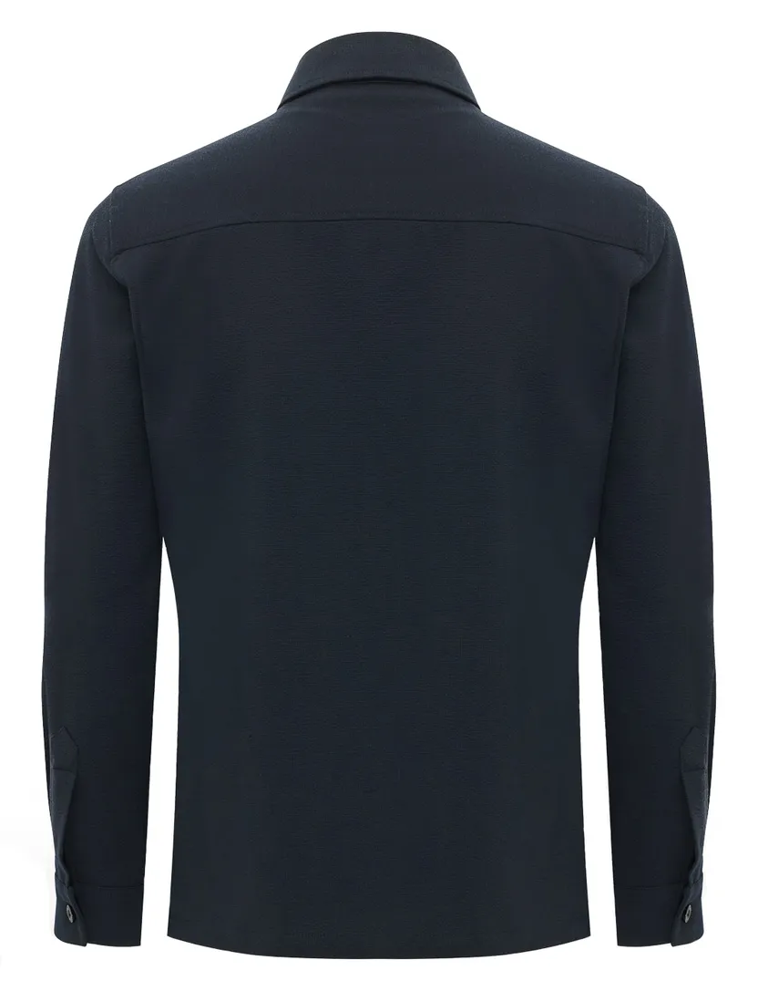 Overshirt Genti donkerblauw met borstzakken