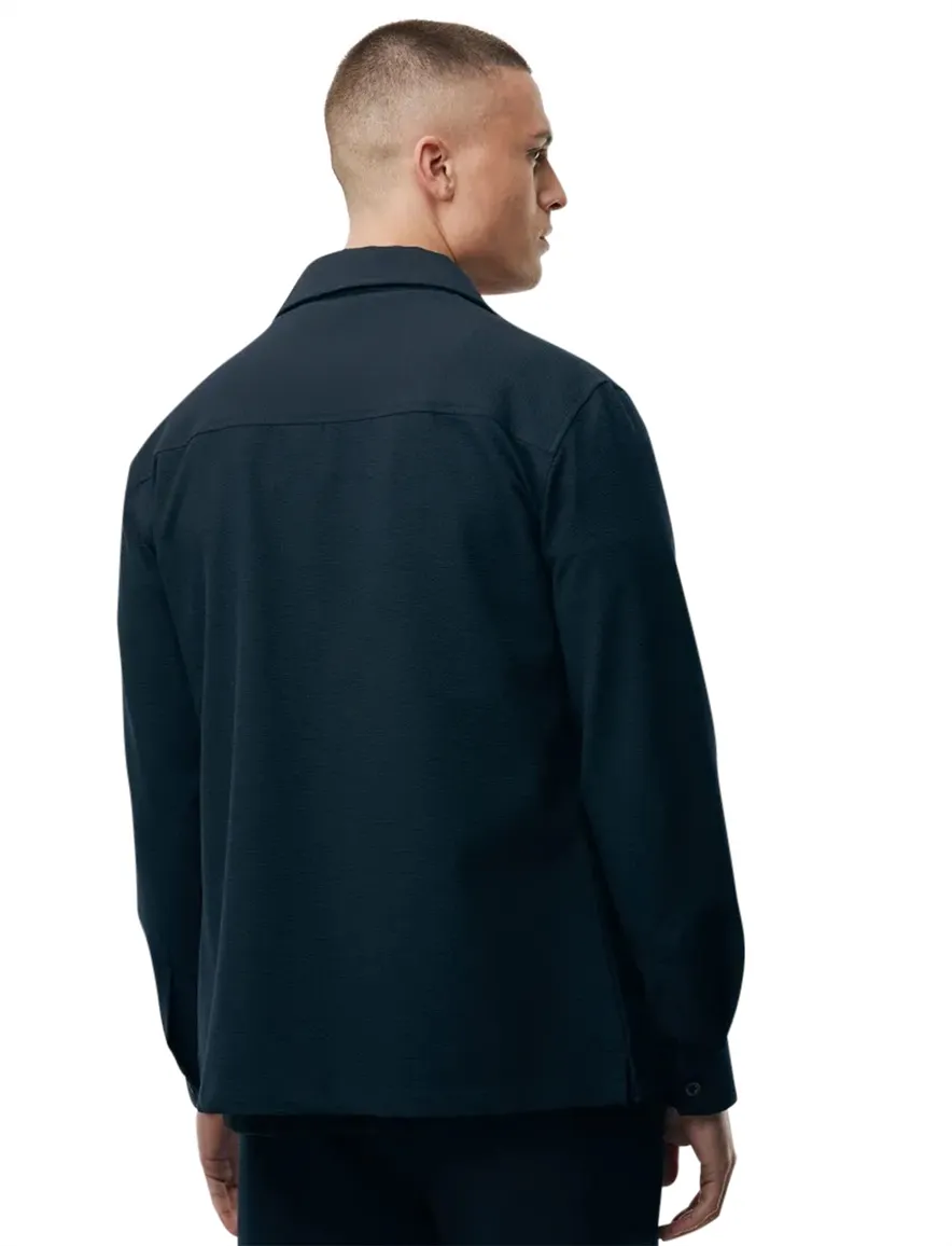 Genti Overshirt donkerblauw rits met borstzakken