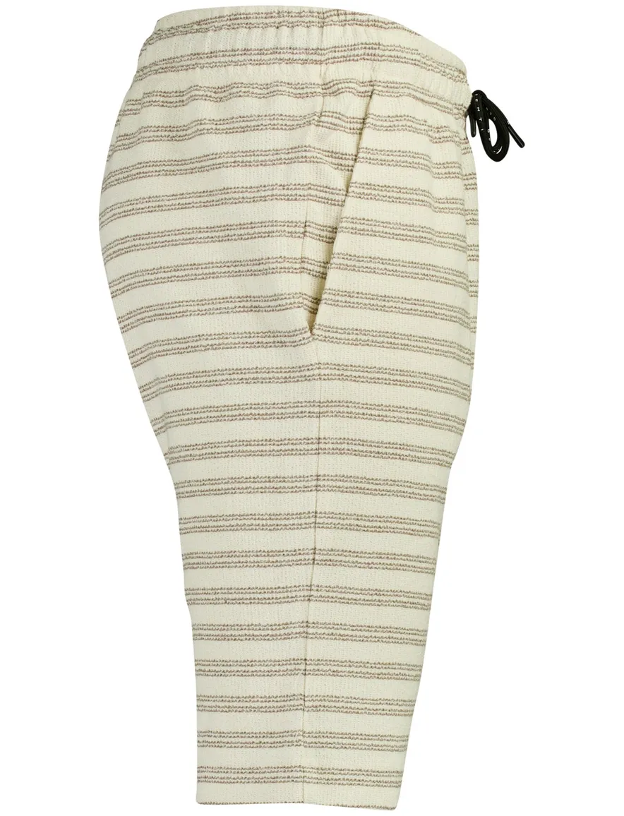Genti Bermuda beige strepen structuur