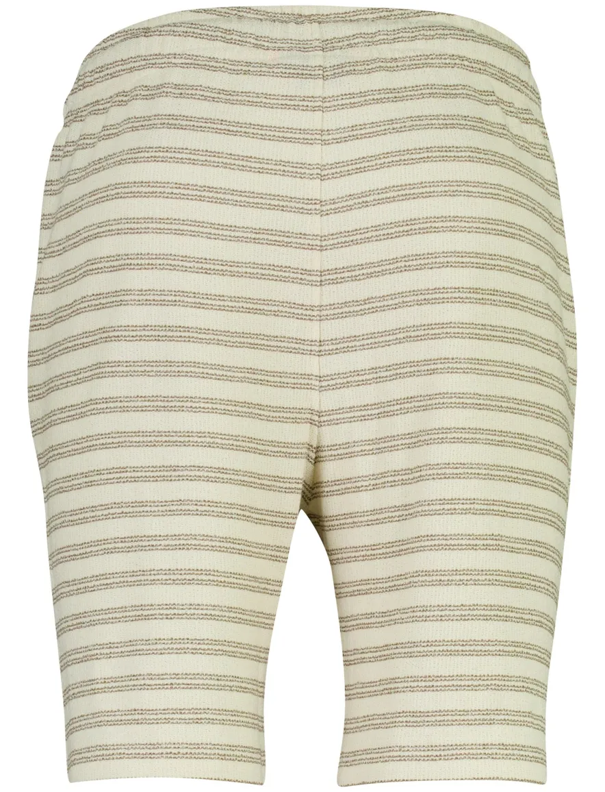 beige gestreept bermuda Genti normale fit