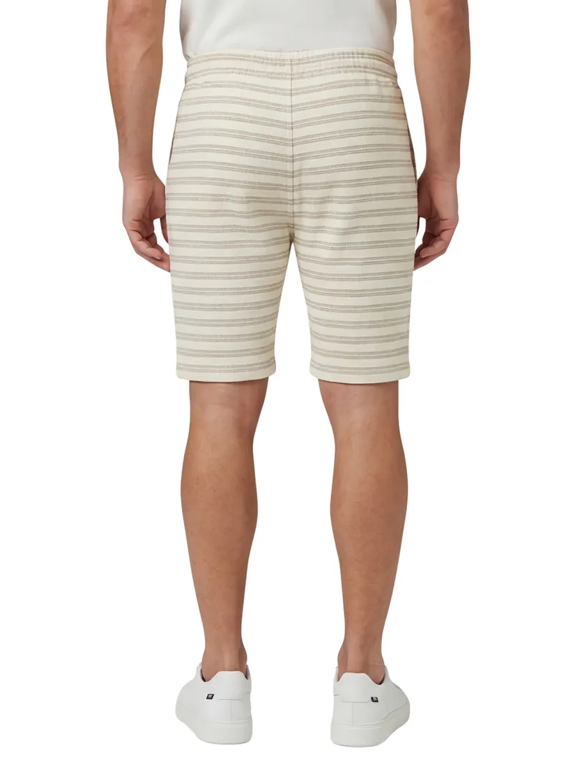 bermuda Genti normale fit beige streepjes structuur normale fit