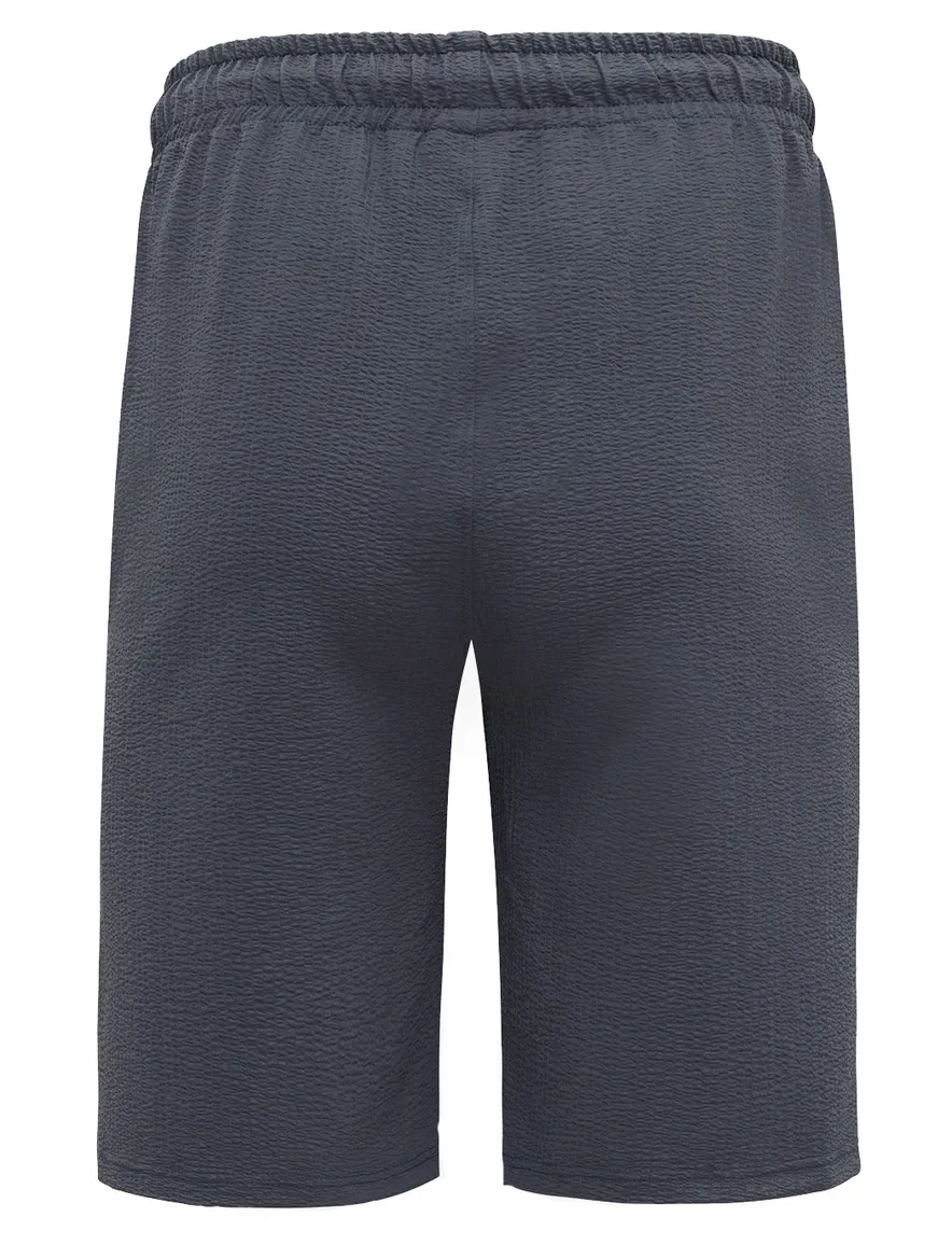 Genti korte broek donkerblauw structuur