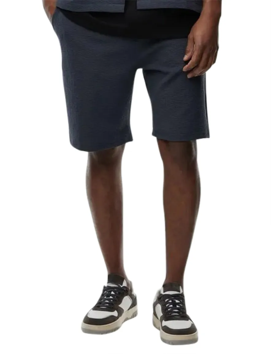 Genti korte broek donkerblauw structuur