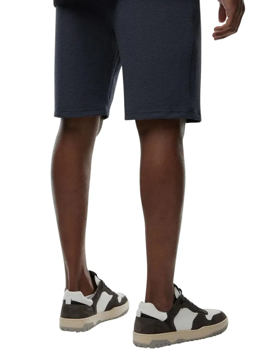 Genti korte broek donkerblauw structuur