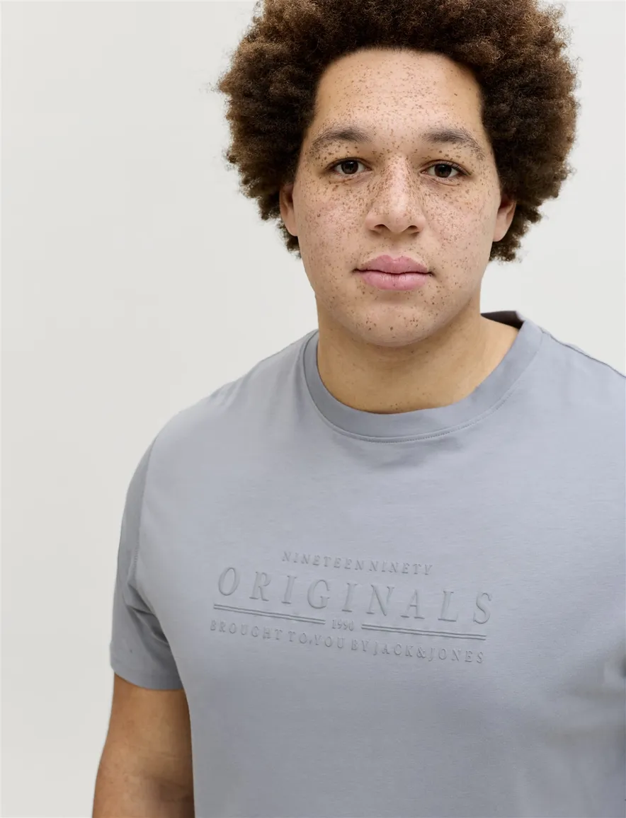 Jack & Jones T-shirts lichtblauw korte mouw met tekst