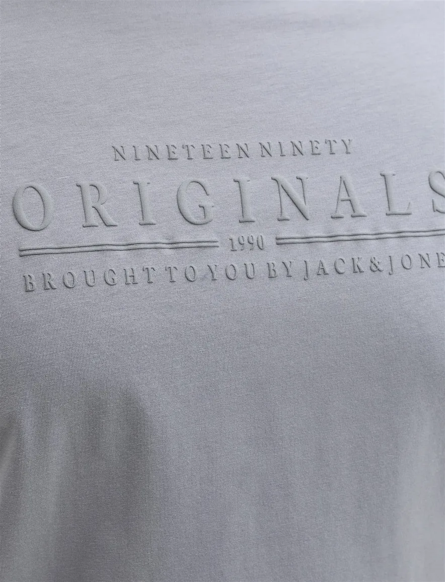 Jack & Jones T-shirts lichtblauw korte mouw met tekst