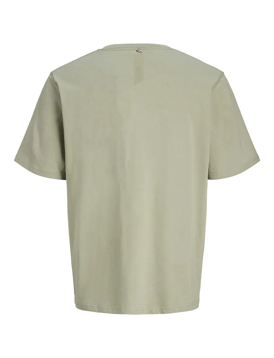 Jack & Jones T-shirts groen wijde fit ronde hals met tekst