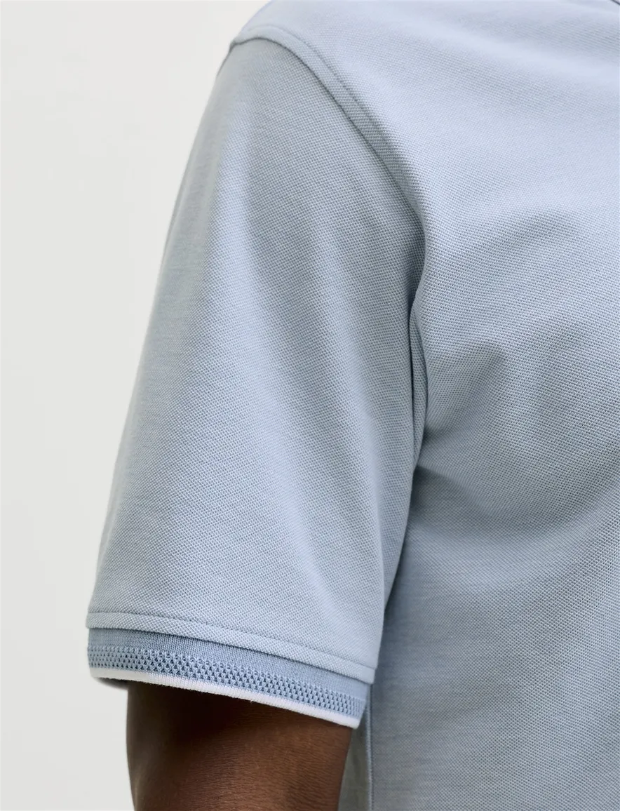 Jack & Jones polo lichtblauw korte mouw 3 knopen