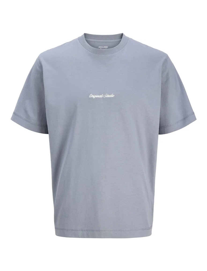 Jack & Jones polo navy lila met witte tekst
