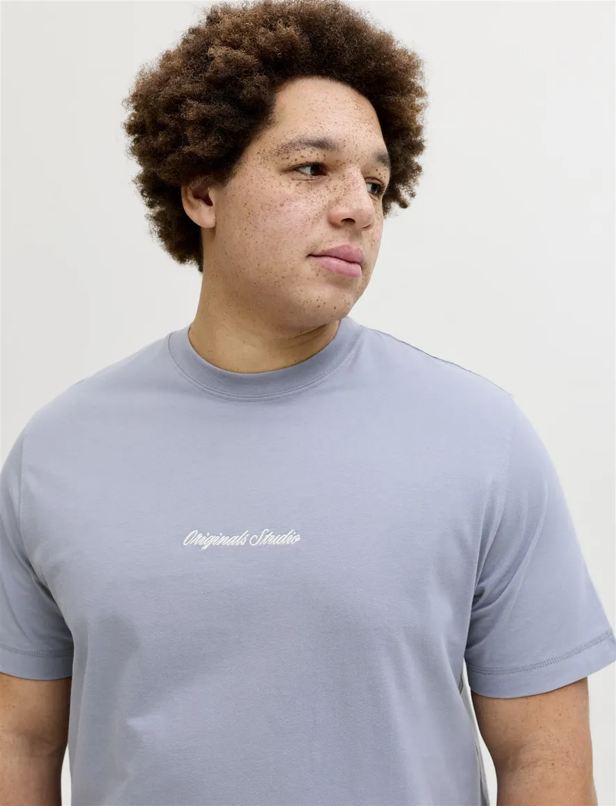 Jack & Jones polo navy lila met witte tekst