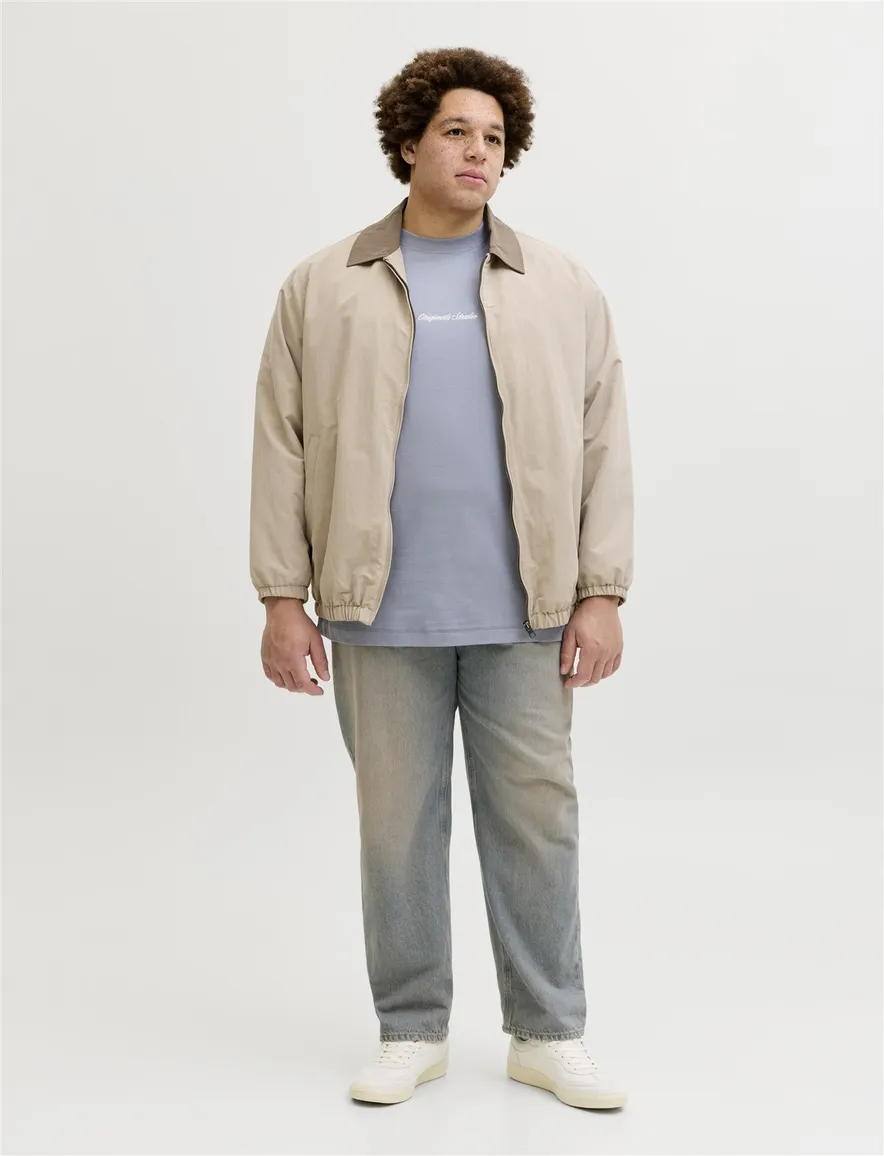 Jack & Jones polo navy lila met witte tekst