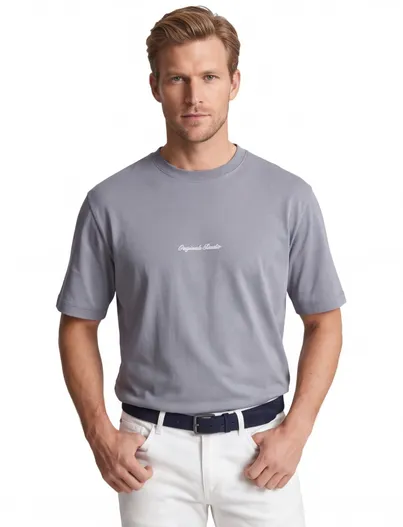 Jack & Jones Jack & Jones polo lichtblauw met witte tekst korte mouw